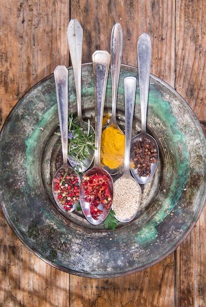 Zbliżenie na zioła i przyprawy